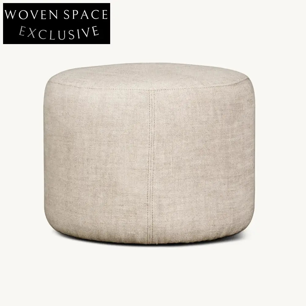 Luxurious Nordic Boucle Fabric Round Ottoman Chair Modern Living Room Accent Stool