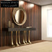 Luxurious Nordic Gold Metal 3-Drawer Wooden Console Table for Living Room Entryway