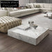 Luxurious Nordic Minimalist Square Marble Stainless Steel Living Room Coffee Table