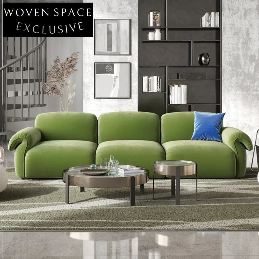 Luxurious Nordic Minimalist Velvet Upholstery Chesterfield Sofa for 4 Seaters