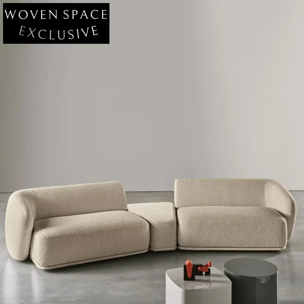 Luxurious Nordic Modern Modular Sectional Sofa with Teddy Fabric Upholstery