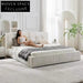 Luxurious Nordic Modern Soft Upholstered Bed Frame with High Headboard
