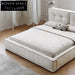 Luxurious Nordic Modern Soft Upholstered Bed Frame with High Headboard
