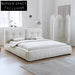 Luxurious Nordic Modern Soft Upholstered Bed Frame with High Headboard