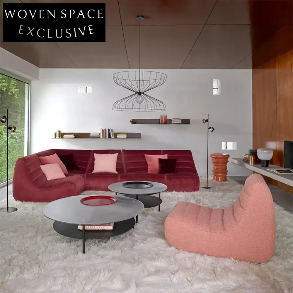 Luxurious Nordic Modular Fabric Sectional Sofa Set with Ottoman