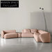 Luxurious Nordic Modular Sectional Sofa, Plush Teddy Fabric, Customizable Design, Living Room Couch