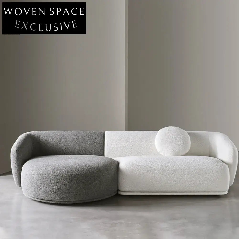 Luxurious Nordic Modular Sectional Sofa, Plush Teddy Fabric, Customizable Design, Living Room Couch