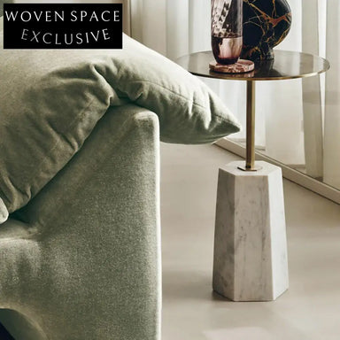 Luxurious Nordic Round Marble Coffee Table with Golden Stainless Steel Base