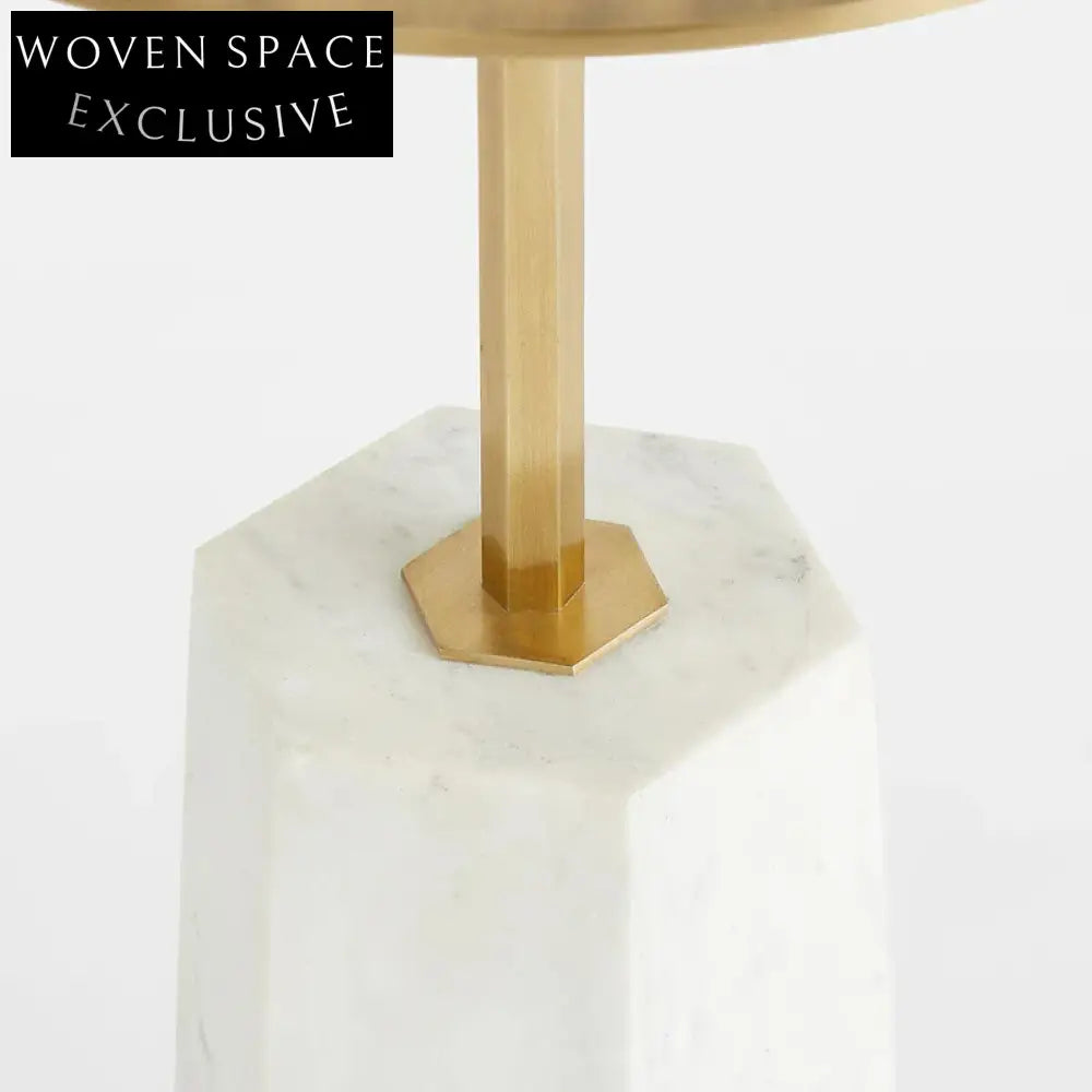 Luxurious Nordic Round Marble Coffee Table with Golden Stainless Steel Base