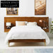 Luxurious Nordic Solid Oak King Bed Frame - Walnut Finish, Modern Bedroom Furniture