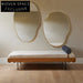 Luxurious Nordic Upholstered Fabric Bench with Stainless Steel Base, Plush Footstool