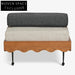 Luxurious Nordic Upholstered Fabric Bench with Stainless Steel Base, Plush Footstool