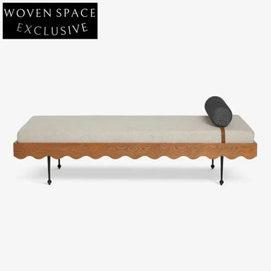 Luxurious Nordic Upholstered Fabric Bench with Stainless Steel Base, Plush Footstool