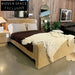 Luxurious Nordic Upholstered Queen Bed - Solid Wood, Fabric, Sponge Design