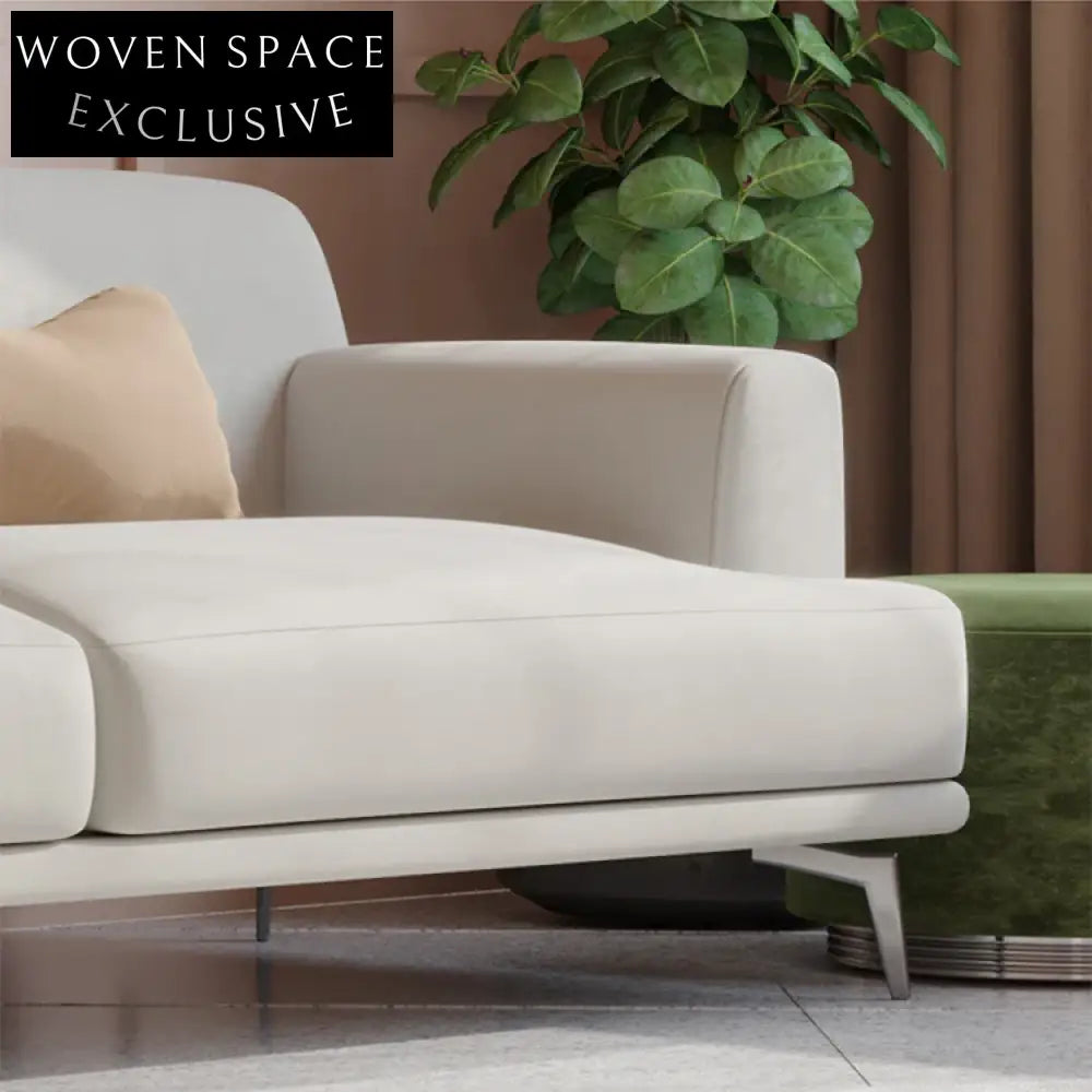 Luxurious Nordic Velvet Corner Sofa for Living Room, Large Rectangle Shape