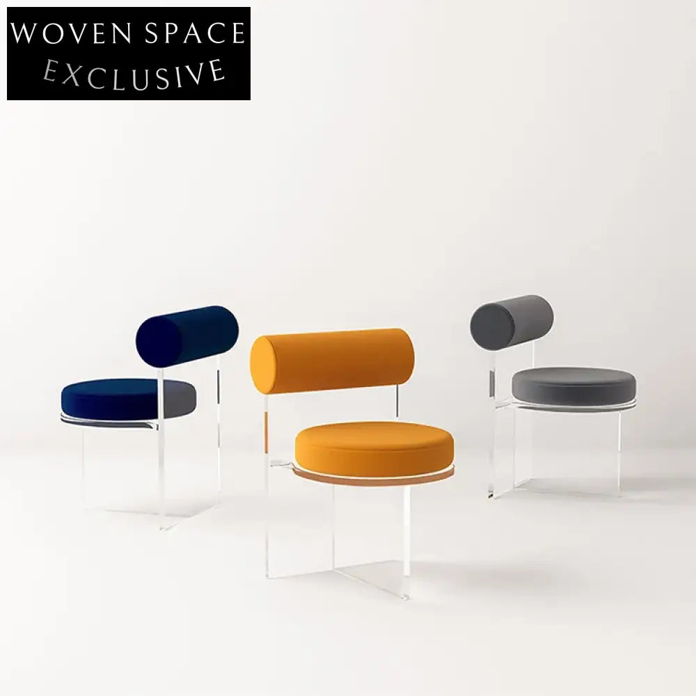 Luxurious Nordic Velvet Fabric Acrylic High Back Modern Dining Chair for Events