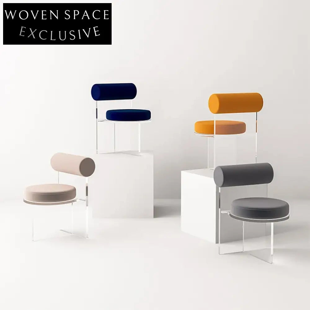 Luxurious Nordic Velvet Fabric Acrylic High Back Modern Dining Chair for Events