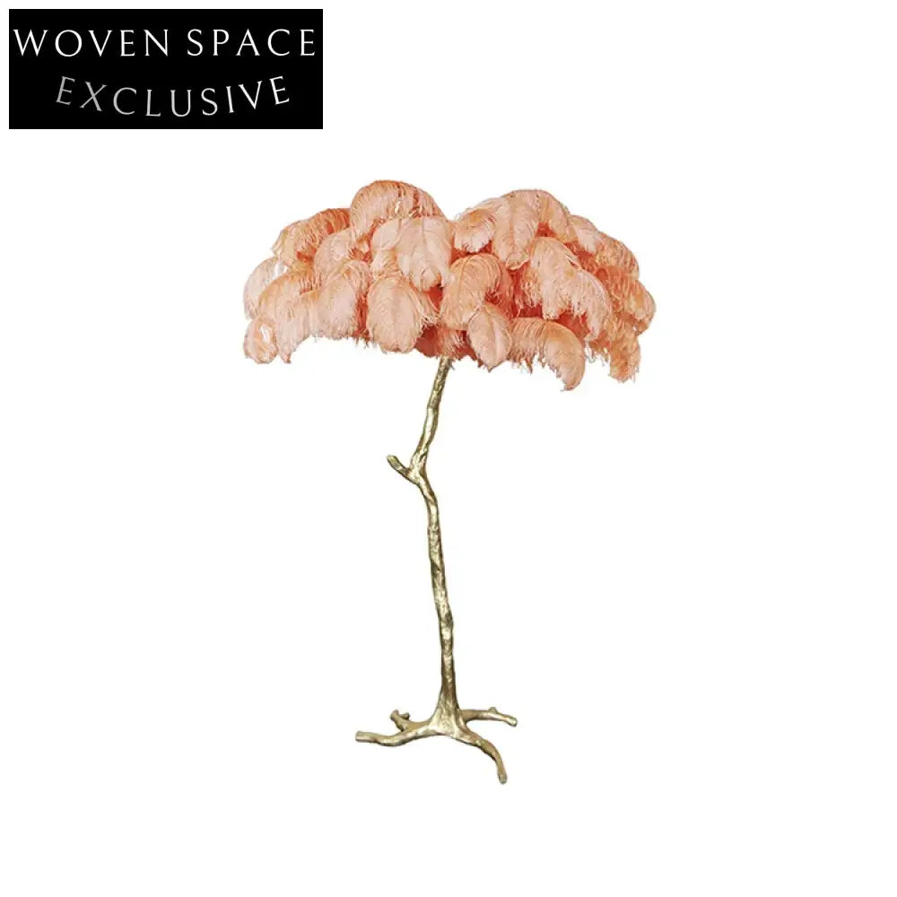 Luxurious Ostrich Feather Floor Lamp, Modern Nordic Design, Elegant Standing Light