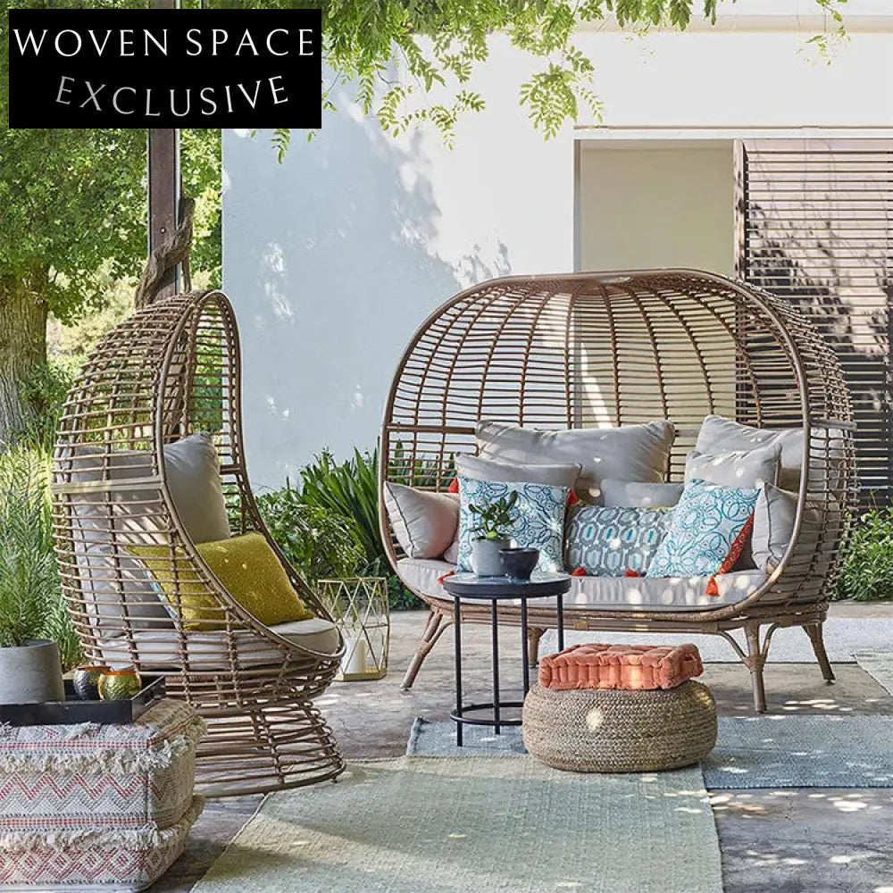 Luxurious Outdoor Rattan Hanging Swing Lounge Chair, Perfect Patio Seating