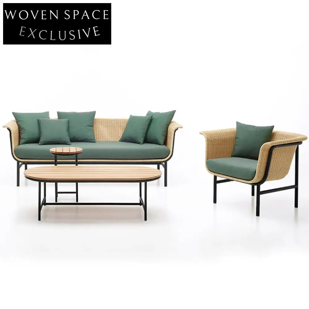 Luxurious Outdoor Rattan Wicker Sofa Set - All-Weather Patio Lounge Furniture