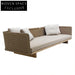 Luxurious Outdoor Teak Aluminum Sofa Set, Weather-Resistant Patio Lounge Furniture