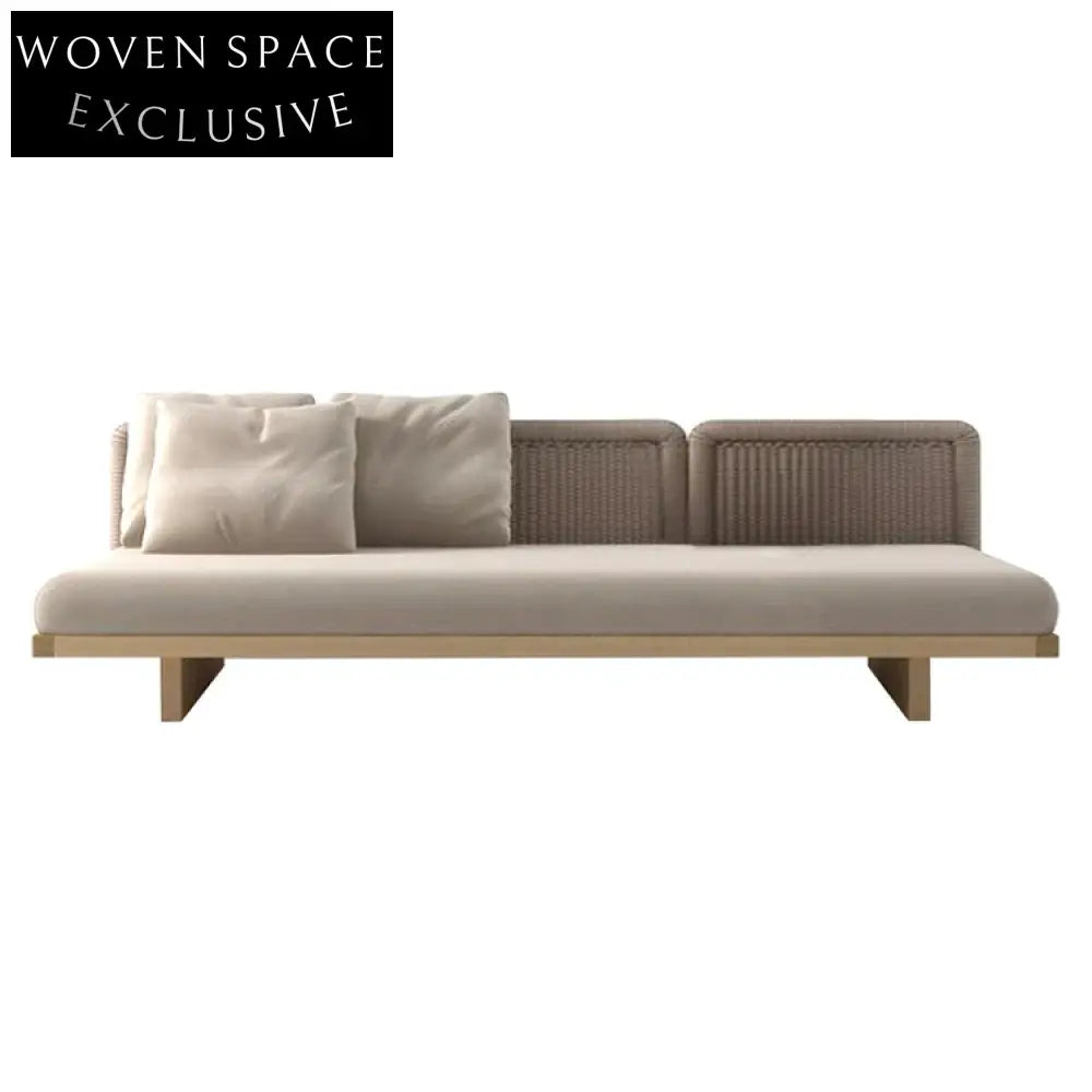 Luxurious Outdoor Teak Aluminum Sofa Set, Weather-Resistant Patio Lounge Furniture