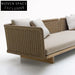 Luxurious Outdoor Teak Aluminum Sofa Set, Weather-Resistant Patio Lounge Furniture