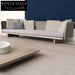 Luxurious Outdoor Teak Aluminum Sofa Set, Weather-Resistant Patio Lounge Furniture
