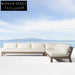 Luxurious Outdoor Teak Sectional Sofa with All-Weather Cushions for Patio