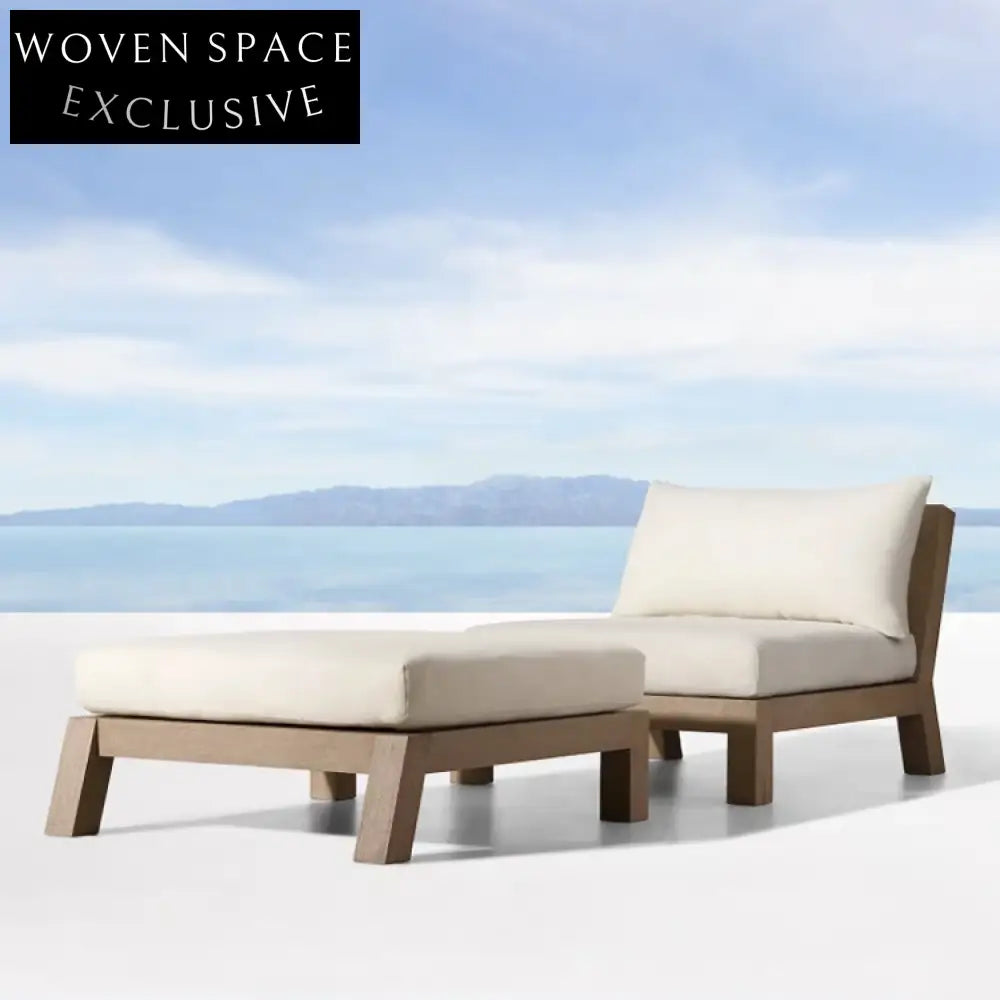 Luxurious Outdoor Teak Sectional Sofa with All-Weather Cushions for Patio