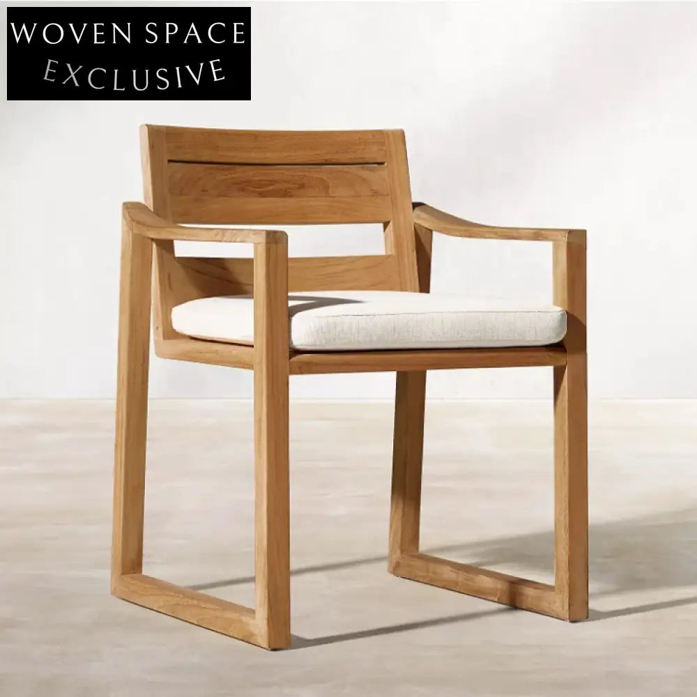 Luxurious Outdoor Teak Wood Dining Table & Chairs Set for Patio Garden