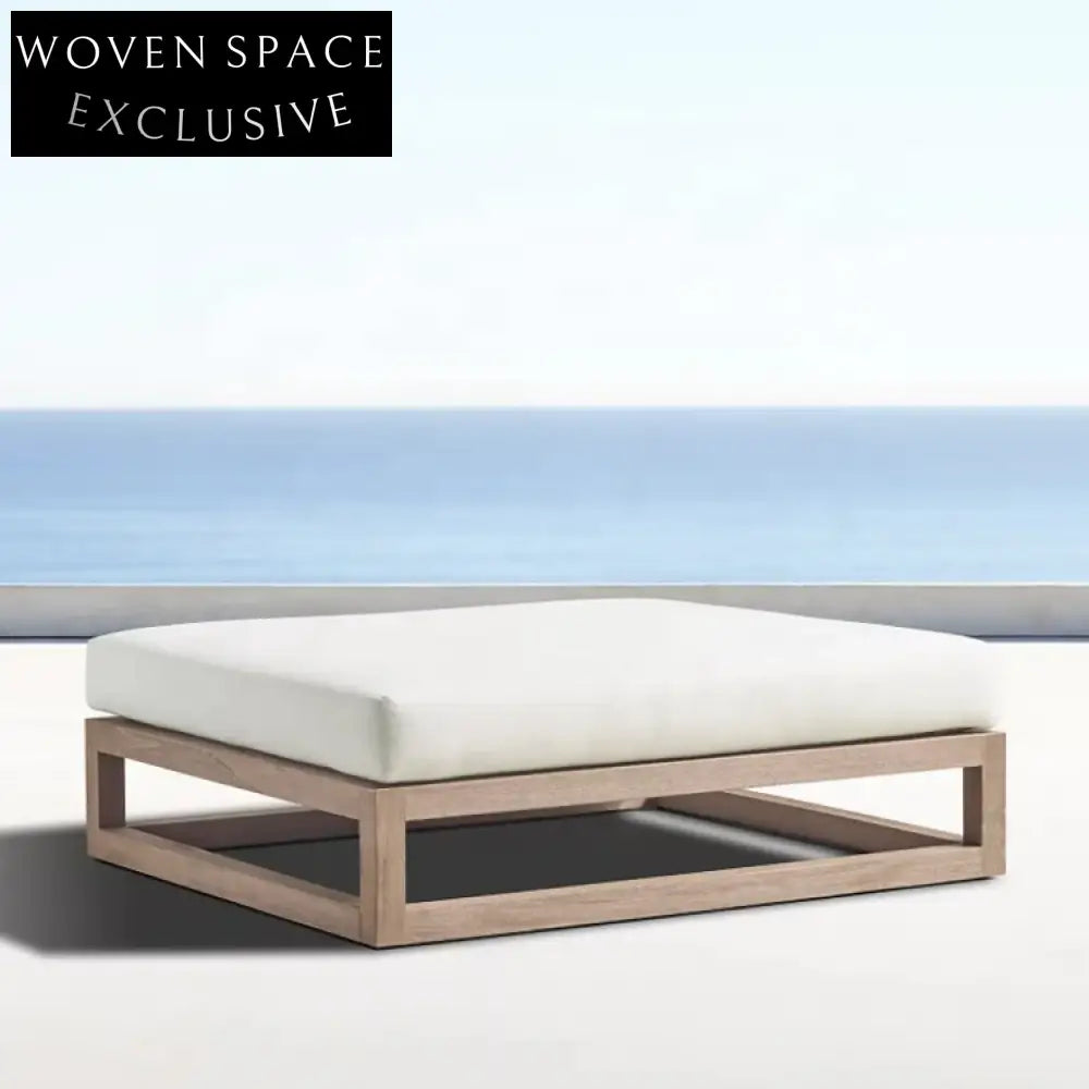 Luxurious Outdoor Teak Wood Modular Sectional Sofa Set with All-Weather Cushions