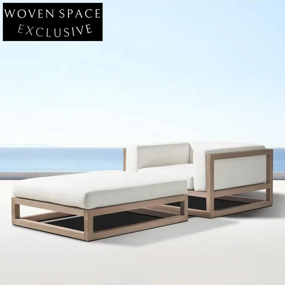 Luxurious Outdoor Teak Wood Modular Sectional Sofa Set with All-Weather Cushions