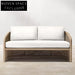 Luxurious Outdoor Teak Wood Sectional Sofa & Coffee Table Set with Cushions