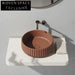 Luxurious Oval Fluted Artificial Stone Countertop Bathroom Wash Basin Sink