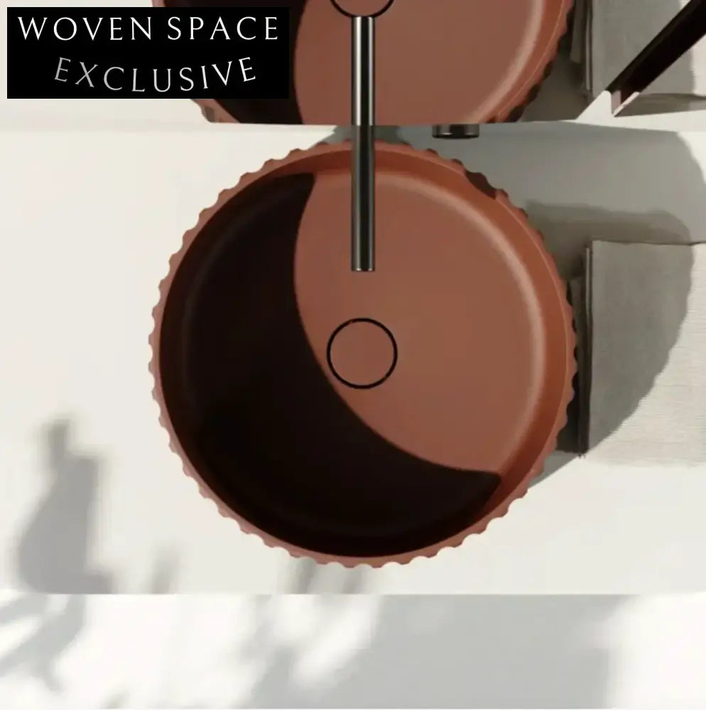 Luxurious Oval Fluted Artificial Stone Countertop Bathroom Wash Basin Sink