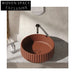 Luxurious Oval Fluted Artificial Stone Countertop Bathroom Wash Basin Sink