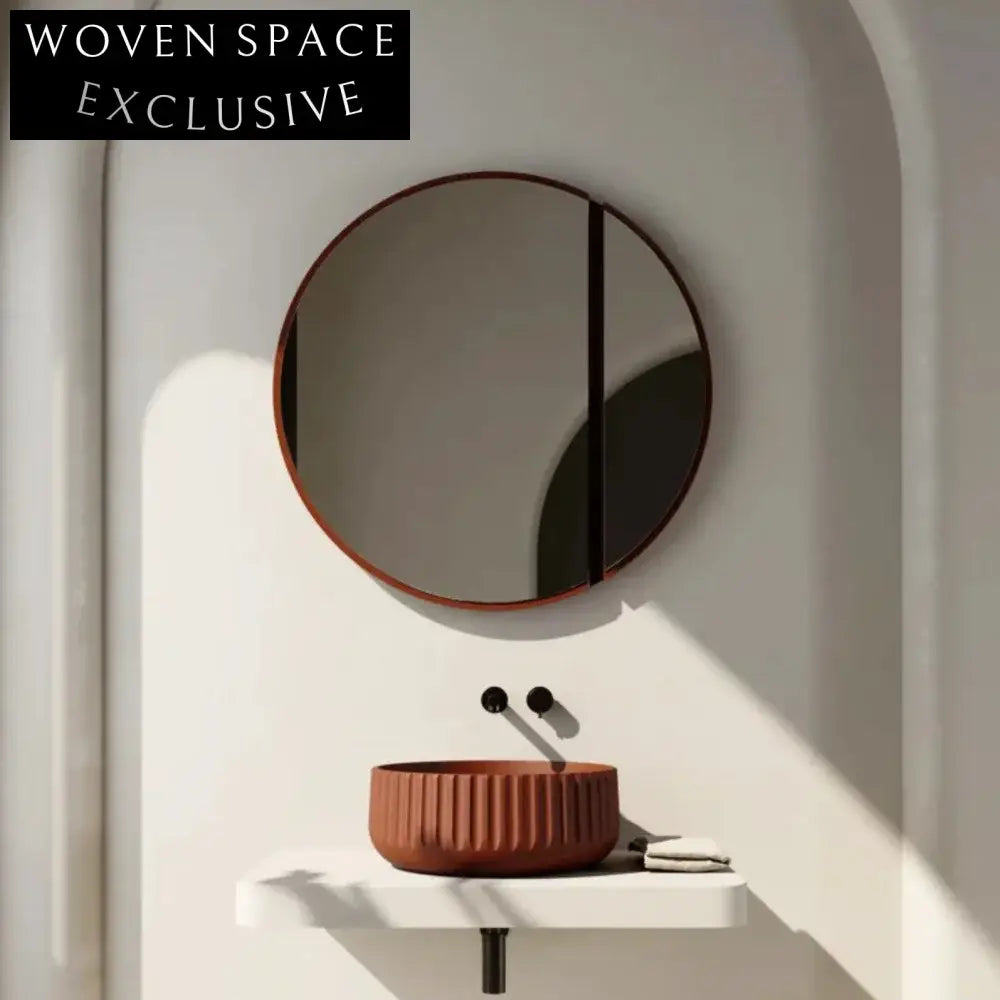 Luxurious Oval Fluted Artificial Stone Countertop Bathroom Wash Basin Sink