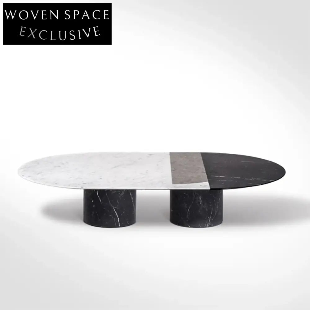 Luxurious Oval Marble Coffee Table for Modern Living Rooms, Italian Design