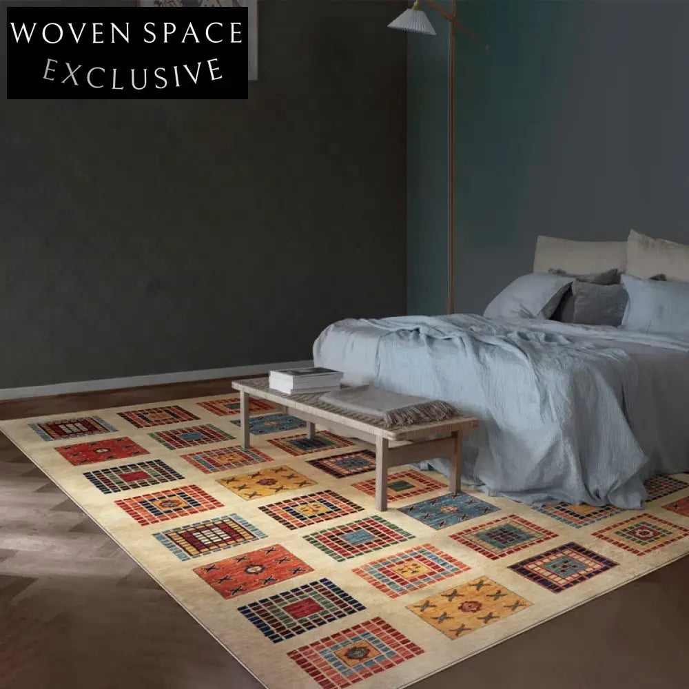 Luxurious Persian Art Retro Bohemian Washable Anti-Slip Home Area Rug