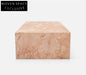 Stunning Pink Rose Natural Marble Rectangle Coffee Table - Waterproof & Durable