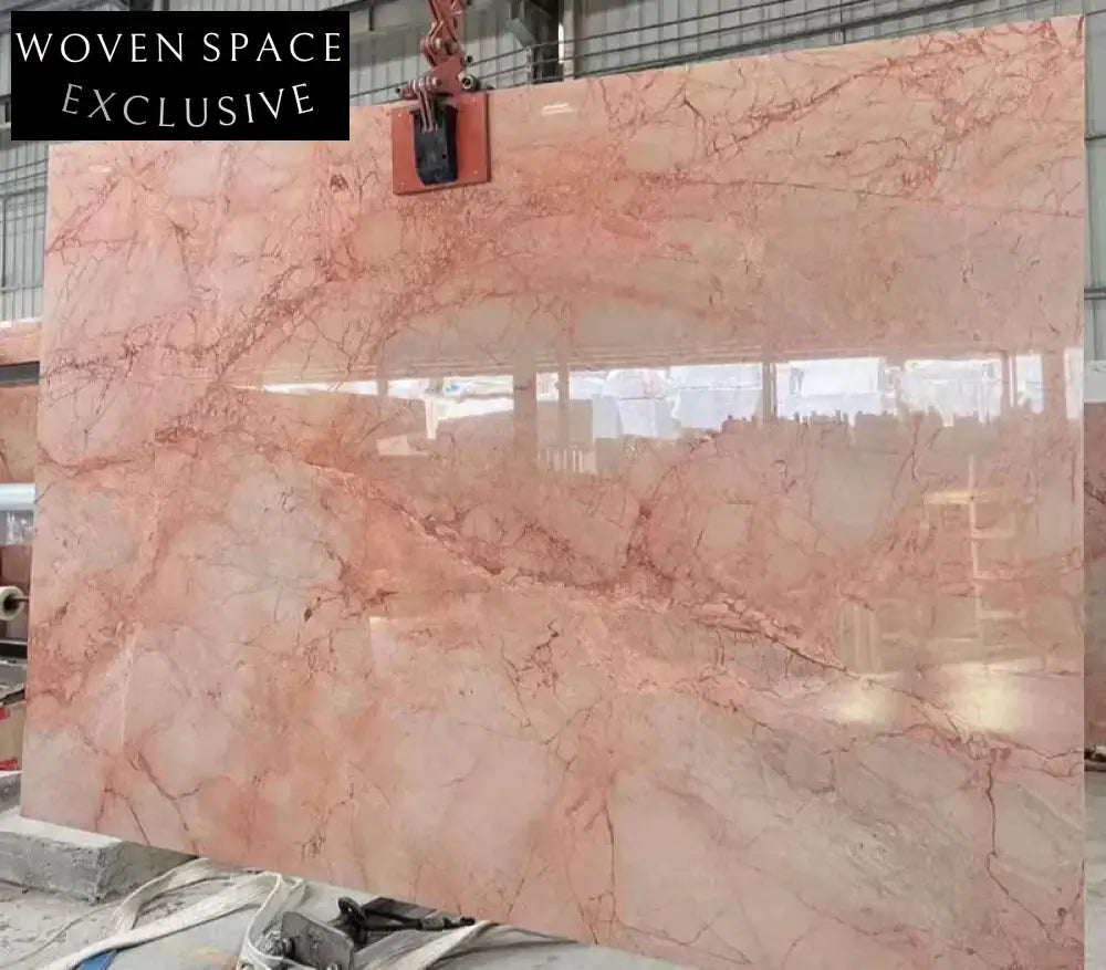 Stunning Pink Rose Natural Marble Rectangle Coffee Table - Waterproof & Durable