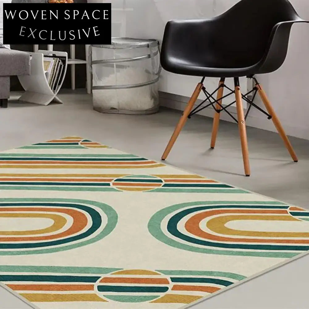 Luxurious Plush Polyester Area Rug: Modern Soft Bedroom & Living Room Carpet