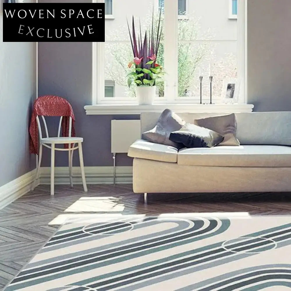 Luxurious Plush Polyester Area Rug: Modern Soft Bedroom & Living Room Carpet