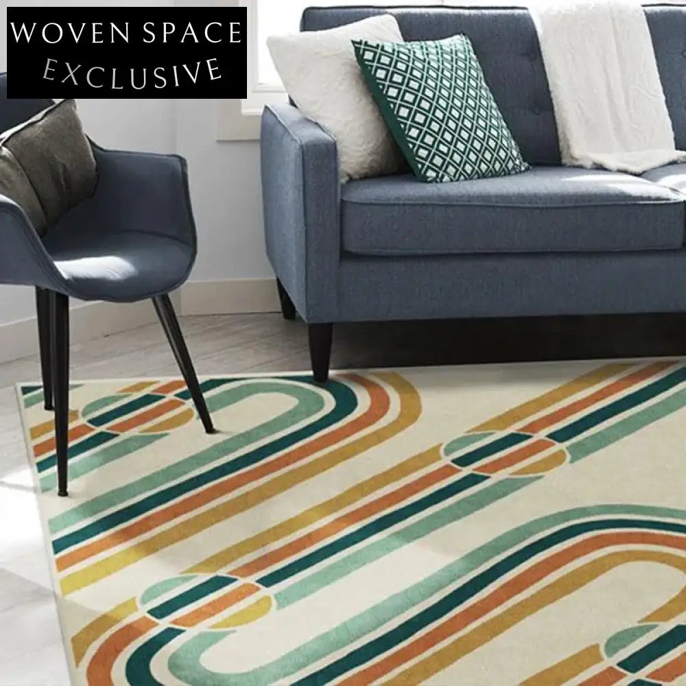 Luxurious Plush Polyester Area Rug: Modern Soft Bedroom & Living Room Carpet