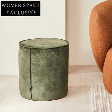 Luxurious Plush Velour Fabric Round Pentagon Modern Home Ottoman