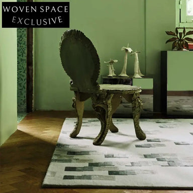 Luxurious Red Tencel Area Rug for Living Room, Geometric Pattern Carpet