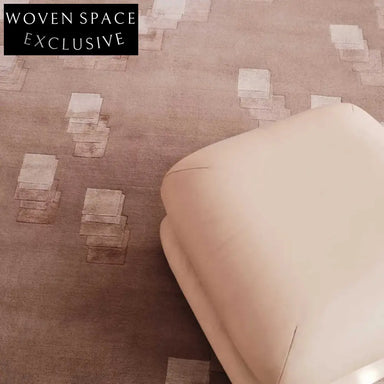 Luxurious Red Tencel Area Rug for Living Room, Geometric Pattern Carpet