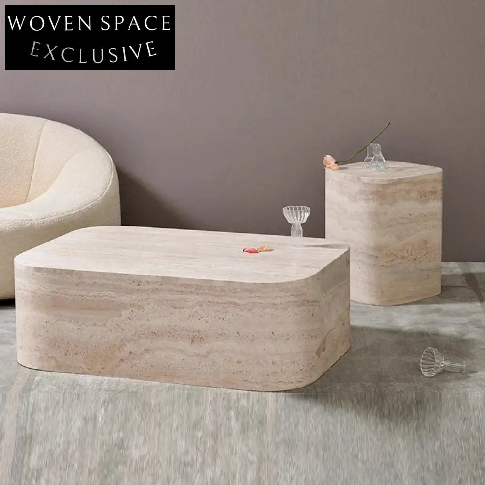 Luxurious Red Travertine Stone Marble Living Room Coffee Table