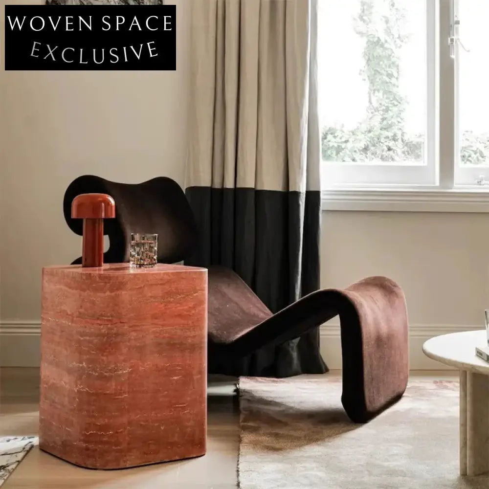 Luxurious Red Travertine Stone Marble Living Room Coffee Table